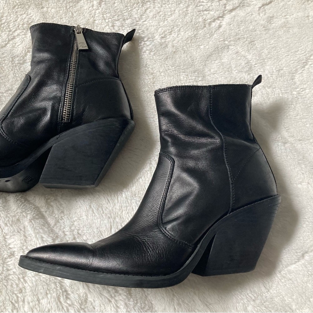 Zara cowboy ankle leather boots